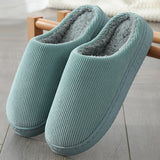 2021  Solid Color Women Warm Indoor Beadroom Hourshold Shoes Winter Keep Warm Slipper Home Plush SlidesMen Cotton Slippers