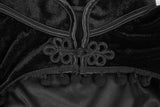 Hnzxzm Black Velvet Short Steampunk Crop Jacket Stand Long Sleeve Autumn Women Gothic Bolero Victorian Coat Vintage Corset Accessories