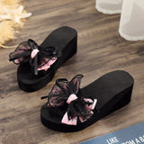 Maple Leaf Leisure with High Heels Women Slipper All-Match Fashion 2021 New Out-Door Lady Flip-Flops Woman Beach Shoes