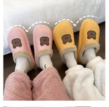 Hnzxzm Women Winter Waterproof Cartoon Comfotable Slippers WarmNon-Slip Plush Cotton Home Heel Suitable  Indoor and Outdoor
