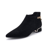 Black Winter Shoes Women Boots Elegant Woman Party Shoes Low Heels Pointed toe Fashion Ladies Ankle Boots Square heel 3cm A2900