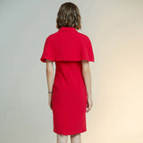 2020 women&#39;s new style dress solid Cape slim dress short sleeve red Dress female sheath dresses