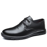 Genuine Leather Men Shoes Formal Dress Mens Shoes Casual Sturdy Sole lace up Black Man Loafers Breathable Male Footwear