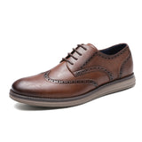 BHKH 2022 Genuine Leather Dress Shoes Comfy Men Casual Shoes Smart Business Work Office Lace-up Men Shoes