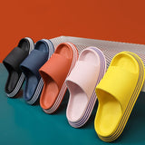 Summer Women Indoor Slippers Casual Non-slip Bathroom Home Slippers Floor Flat Shoes Ladies/men's Thick Bottom Slides