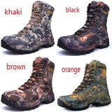 Hnzxzm Couple Hight-Top Boots Hiking Combat Outdoor Hunting Camouflage Travel Waterproof Hard-Wearing Plush Indestructible Winter Shoes
