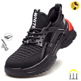 Autumn Safety Shoes steel toe Men, Fashion Anti-smashing Men's Work Shoes, Black Breathable Comfortable Sports Shoes seguridad