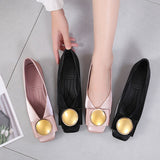 New 2022 Spring Summer Shoes Women Flats Elegant Flat Office Lady Shoes Plus Size Women Single Shoes Black Pink A3297