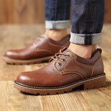 New Fashion Genuine Leather Shoes Men Footwear Cow Leather Mens Casual Shoes Soft Comfortable Male Shoes Thick Sole A1850