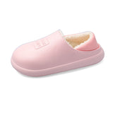 Winter Indoor Ladies Household Slippers Non-slip Water Proof Cotton Sandals EVA Bottom Plush Couple Shoes
