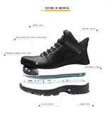 Work Shoes Men Waterproof Indestructible Men Work Safety Boots Steel Toe Cap Puncture-Proof Footwear Black Boots Male Shoes