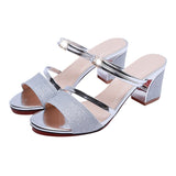 Hnzxzm Summer Women Shoes Sexy Ladies High Heels Woman Square Heels Sandals Summer Ladies Shoes Women Sandals Thick Heel 6cm A770