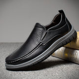 100% Genuine Leather Shoes Men Loafers Slip-on Men Casual Shoes Fashion Brand Male Footwear A2771