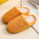 Winter Household Fur Slippers for Home Floor Slides Warm Plush Solid Color Family Slippers Shoes Soft Pantuflas Sandals