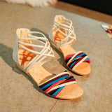 New Summer Sandals for Women Wedge Heels Shoes Fashion Women's Sandals Ladies Brand Summer Shoes Elegant Peep toe Zip ZH154