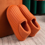 Hnzxzm Woman Waterproof Winter Slippers Plush Lining Warm Sandals Women Thick Bottom Winter Indoor Non-Slip Couples Home Shoes