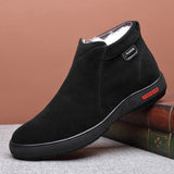 Hnzxzm Top Leather Winter Men Snow Boots Size 38-47 Vintage Style Boots Business Men Shoes Casual Fashion Warm Hombre