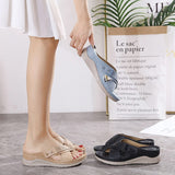 2021 Summer Beach Shoes Ladies Slippers Thick Sole Women Wedges Shoes Summer Holiday Slippers Big Size 42 A3270