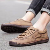 2022 New Men Casual Shoes Handmade Leather Loafers Comfortable Men's Shoes Quality Split Leather Flat Moccasins Men Sneakers