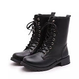 New Girl Motorcycle Boots Women Fashion 9 Hole Lace-Up Mujer Ankle Boots Sports Platform Square Heel Ladies Shoes