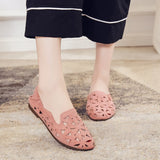Summer Women Shoes Flat Soft Loafers Female Ballet Flats Sweet Cut Out Suede Girls Slip On Casual Breathable Ladies Footwear