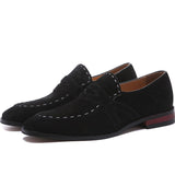 NPEZKGC Big Size 38- 48 Men Casual Shoes Brand Suede Leather Classic Retro Brogue Oxfords Shoes Comfortable Soft Men's Flats