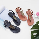 Ipomoea Women Sandals 2022 Summer Flat Shoes Woman Bohemian Flip Flops Ladies Vacation Beach Sandales Femme SH041401