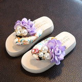 Hnzxzm Summer New Non-Slip Children's Flip-Flops Girls Fashion Beach Shoes Pinch Sandals Female Flowers Slippers Women Wear