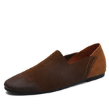 NPEZKGC Comfortable Soft Suede Men Loafers Cow Genuine Leather Fashion Brand Mens Flats Driving Shoes Plus Size 45 46 47