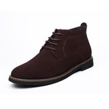 Plus Size 38-45 Men Boots Solid Casual Leather Autumn Winter Ankle Boots NPEZKGC Brand Male Suede Leather Men Shoes