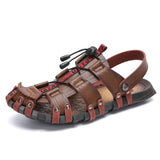 MIXIDELAI New Hot Sale Men'S Sandals Leather Men Summer Shoes Leisure Slippers Flip-Flops Men Comfortable Footwear Soft Sandal