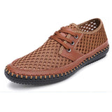 MIXIDELAI New Big Size 38-48 Summer Breathable Mesh Men Casual Shoes For Comfortable Handmade Men Lace-Up Loafers Male Shoes