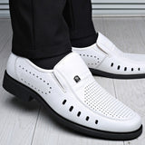 2022 Newly Men's spring Loafers Shoes Genuine Leather Soft Man Casual Slip-on Cutout Shoes Cowhide Summer Loafers