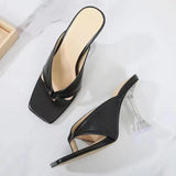 Hnzxzm Women Plus Size Sandals New Square Toe High Heel Fashion Open Flip Flops Design Quality Ytmtloy House Slippers Indoor Zapato