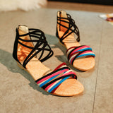 New Summer Sandals for Women Wedge Heels Shoes Fashion Women's Sandals Ladies Brand Summer Shoes Elegant Peep toe Zip ZH154