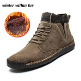 Faux Suede Leather Men Boots Fashion Warm Winter Snow boots Breathable Winter Shoes Men Ankle Boots Fur Man Shoes