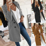 Hnzxzm Casual Wool Blend Jackets Women Wool Jacket Female Plus Size Long Sleeve Winter Women Long Wool Coat Manteau Femme Hivers