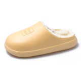 Women Indoor Home Slippers Winter Warm Water-Proof Non-Slipe Cotton Ladies Plush Lining Sandals Memory Foam Couples Shoes