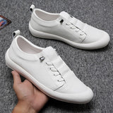 Hnzxzm New Genuine Leather Shoes Men Sneakers Casual Male Footwear Fashion Brand White Shoes Mens Cow Leather White Sneakers