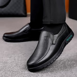 Genuine Leather Shoes Men Brand Footwear Non-slip Thick Sole Fashion Men's Casual Shoes Male High Quality Cowhide Loafers