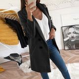 Hnzxzm Casual Wool Blend Jackets Women Wool Jacket Female Plus Size Long Sleeve Winter Women Long Wool Coat Manteau Femme Hivers