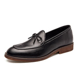 Big Size 38-47 Men Brogue British Oxford Dress Shoes Male Gentleman PU Leather Footwear Flats Tassel Men Loafers