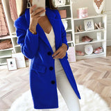 Hnzxzm Casual Wool Blend Jackets Women Wool Jacket Female Plus Size Long Sleeve Winter Women Long Wool Coat Manteau Femme Hivers