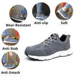 Breathable Lightweight Men Safety Work Shoes Sneakers Steel Toe Summer Construction Shoes Indestructible Male Staleneus Boots