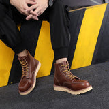 Hnzxzm Vintage Men Boots  Genuine Leather Boots Wing Men Handmade Work Travel Wedding Ankle Boots Casual Fashion Boots Outdoor