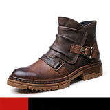 Hnzxzm TOP ! Mature Men's Elegant Folds Leather Boots Businessman Buckle Belt Pleated High End Office Winter Shoes