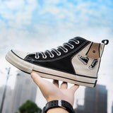New Fashion Sneakers Men High top Canvas Shoes Breathable Cloth Footwear Cool Young Mens Casual Shoes Male Sneakers A2439