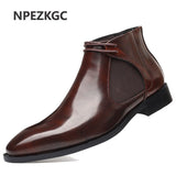 Hnzxzm Brand Men Ankle Boots Fashion Chelsea Boots Daily Comfortable Shoes Classic Boots Men Work Footwear Botas Hombre