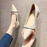 Spring Summer Low Heels Office Ladies Shoes Fashion Women Pumps Soft Comfortable Pointed toe Heels 2.5cm A3476