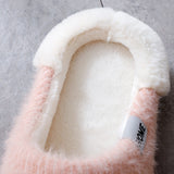 Hnzxzm Winter Warm House Spa Slippers Soft Fuzzy Slippers Women Faux Fur Slides Slippers Female Slip on Hairy Home Shoes